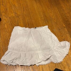 Cotton On White Ruffled Mini Skirt linen beach vibe